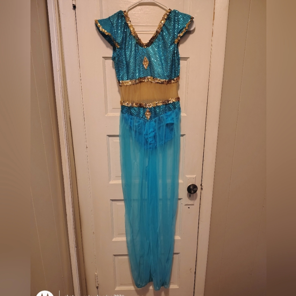 Girls Blue and Gold Genie Costume
